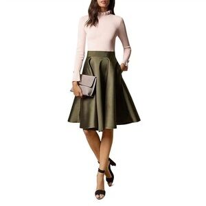 Ted Baker Olive Green Long Sleeve Dress